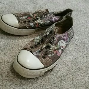 Brown Ed Hardy Canvas Sneakers Size 6